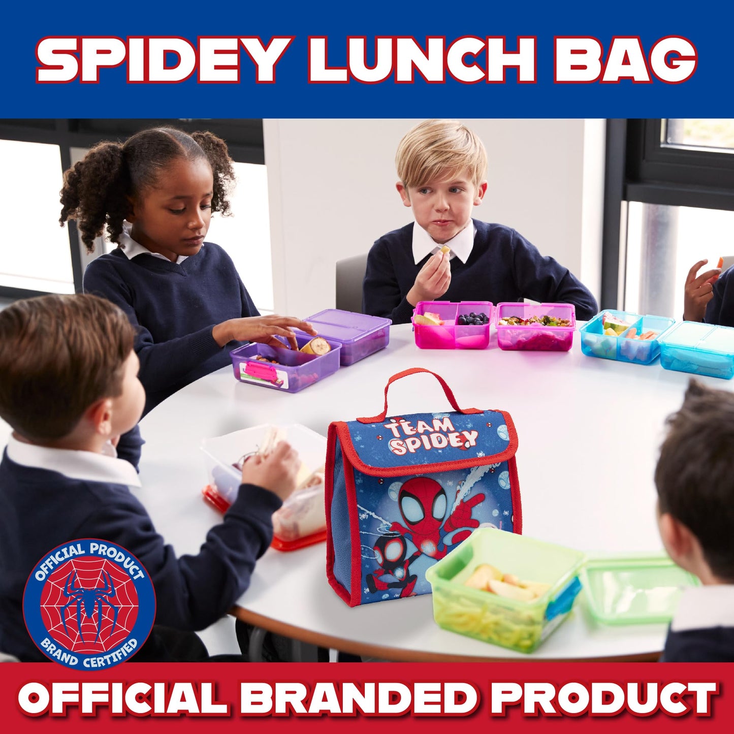 Marvel Spidey and His Amazing Friends Kids Lunch Bag Spiderman Boys Childrens Thermal Insulated School Nursery Lunchbag - My Little Legends