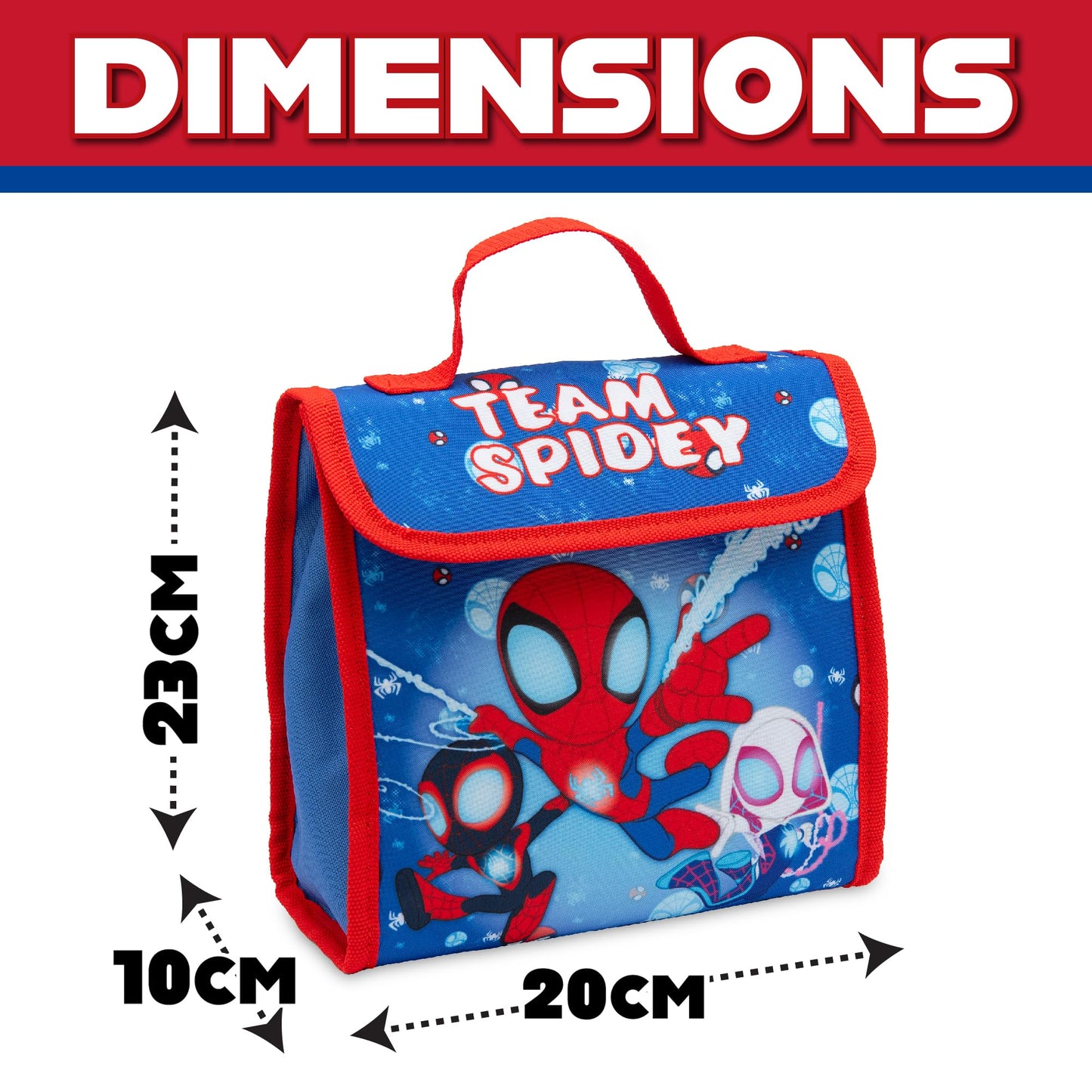 Marvel Spidey and His Amazing Friends Kids Lunch Bag Spiderman Boys Childrens Thermal Insulated School Nursery Lunchbag - My Little Legends