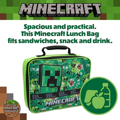 Minecraft Kids Lunch Bag with Insulated Lining Childrens School Lunchbag Cool Box - My Little Legends