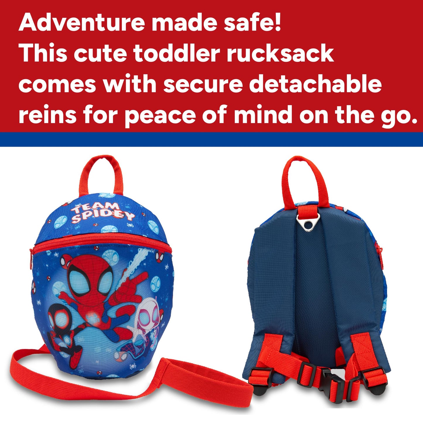 Marvel Spidey And His Amazing Friends Kids Backpack with Reins and Harness Toddler Bag Spiderman Ages 1-3 Years - My Little Legends