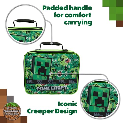 Minecraft Kids Lunch Bag with Insulated Lining Childrens School Lunchbag Cool Box - My Little Legends