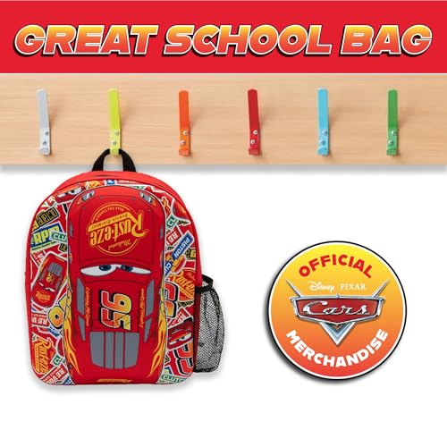 Disney Cars Backpack Kids Lightning McQueen School Bag Childrens Nursery Lunch Rucksack Red 95 - My Little Legends
