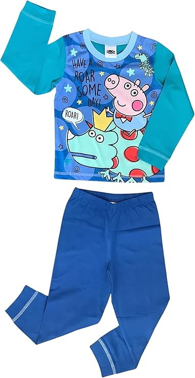 Peppa Pig, Boys George Pig Pyjamas, Blue, Have A Roar Some Day! Age 18 Months - 5 Years - My Little Legends