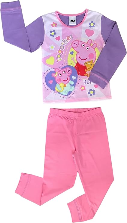 Peppa Pig Girls Pyjamas featuring Peppa and Evie Together Forever!, Multicoloured. Age 18 Months - 5 Years - My Little Legends