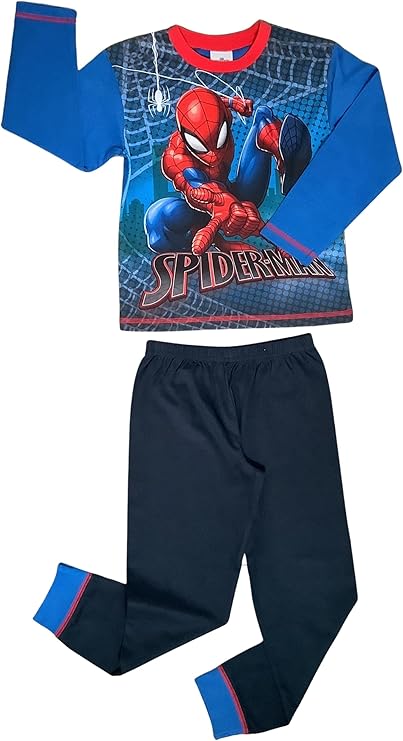 Marvel Spider-Man Boys Pyjamas Character Nightwear, Blue, Age 4-10 Years - My Little Legends
