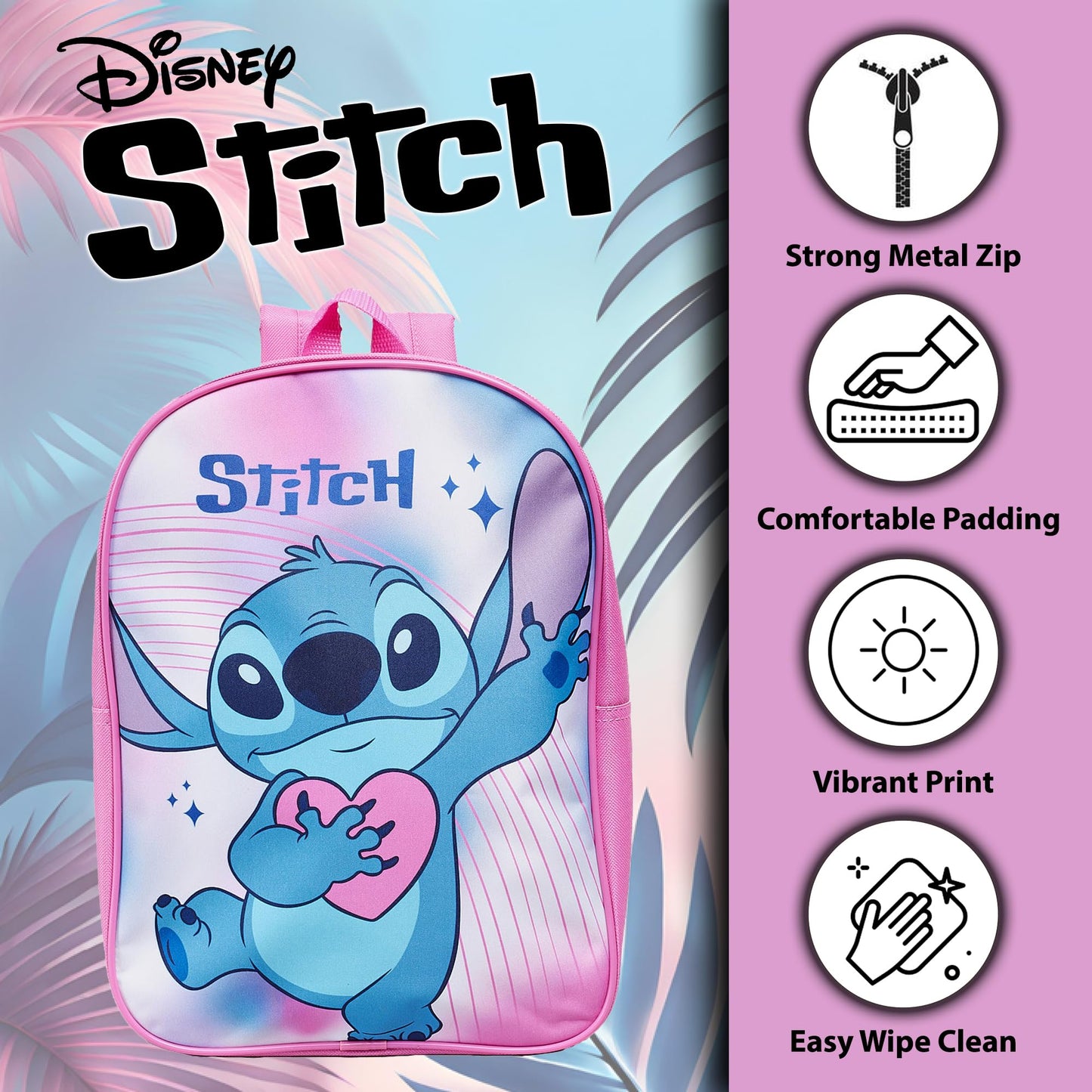 Stitch Tie Dye Backpack Backpacks Pink One Size - My Little Legends