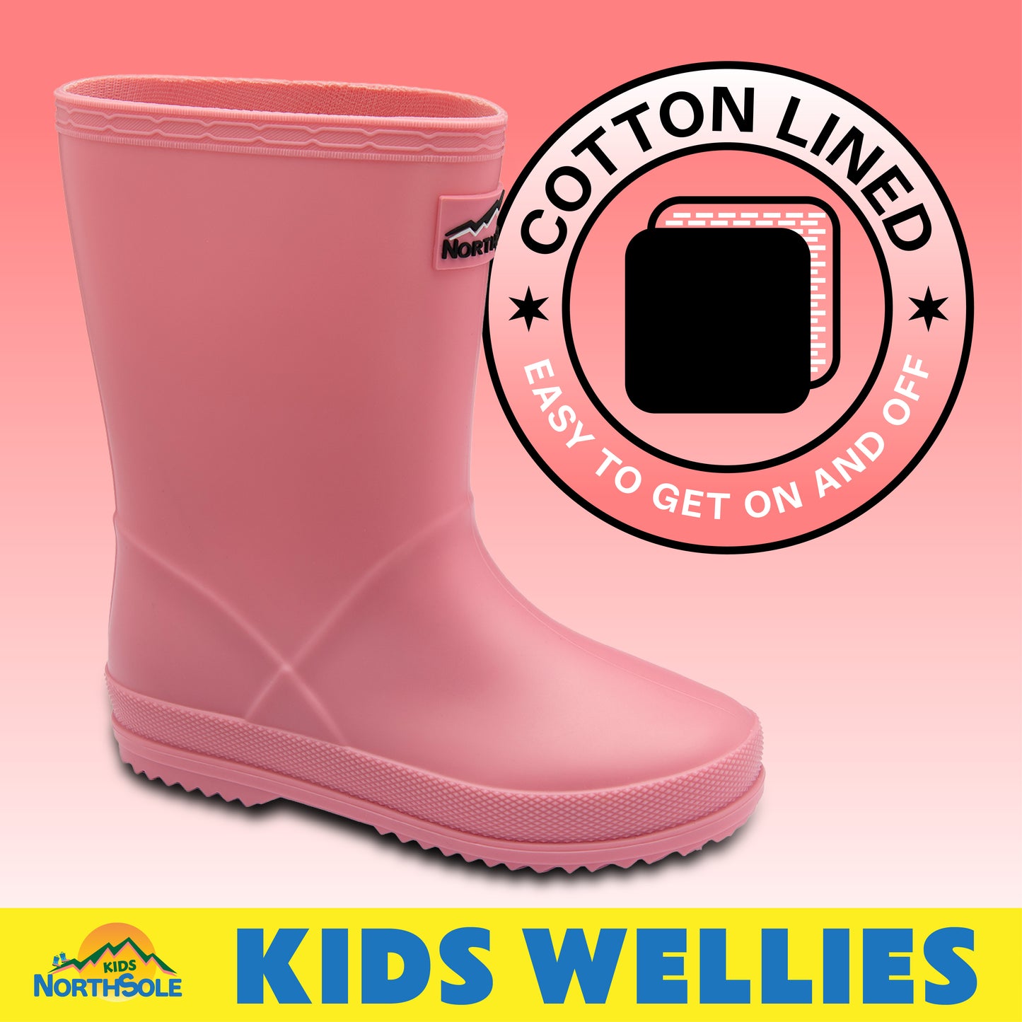 NorthSole Kids Wellies Boys & Girls Wellington Boots Childrens Toddler Welly Sizes 6-2 - My Little Legends