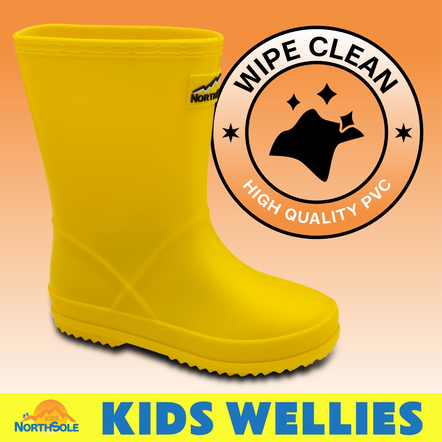 NorthSole Kids Wellies Boys & Girls Wellington Boots Childrens Toddler Welly Sizes 6-2 - My Little Legends