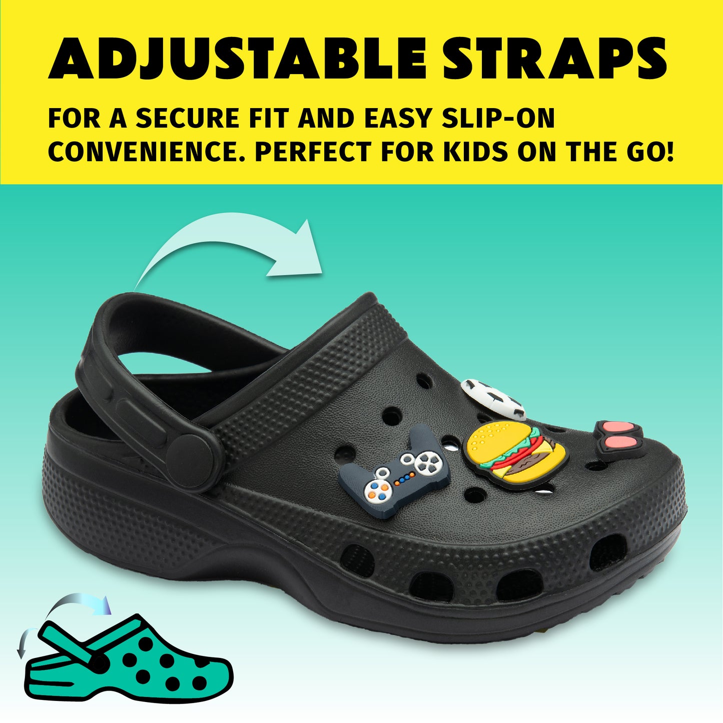 NorthSole Boys Clogs Childrens Sandals with Removable Charms Kids Beach Pool Shoes - My Little Legends