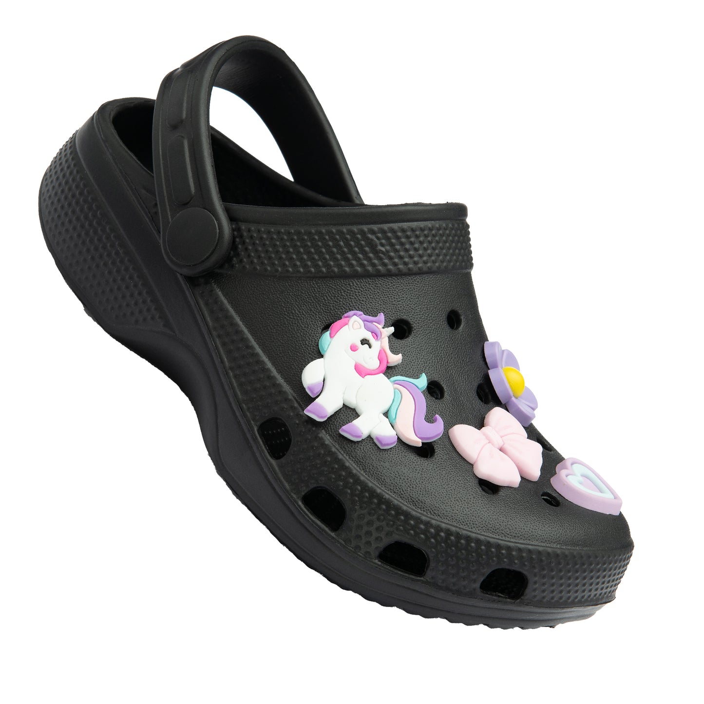 NorthSole Girls Clogs Childrens Sandals with Removable Charms Kids Beach Pool Shoes - My Little Legends