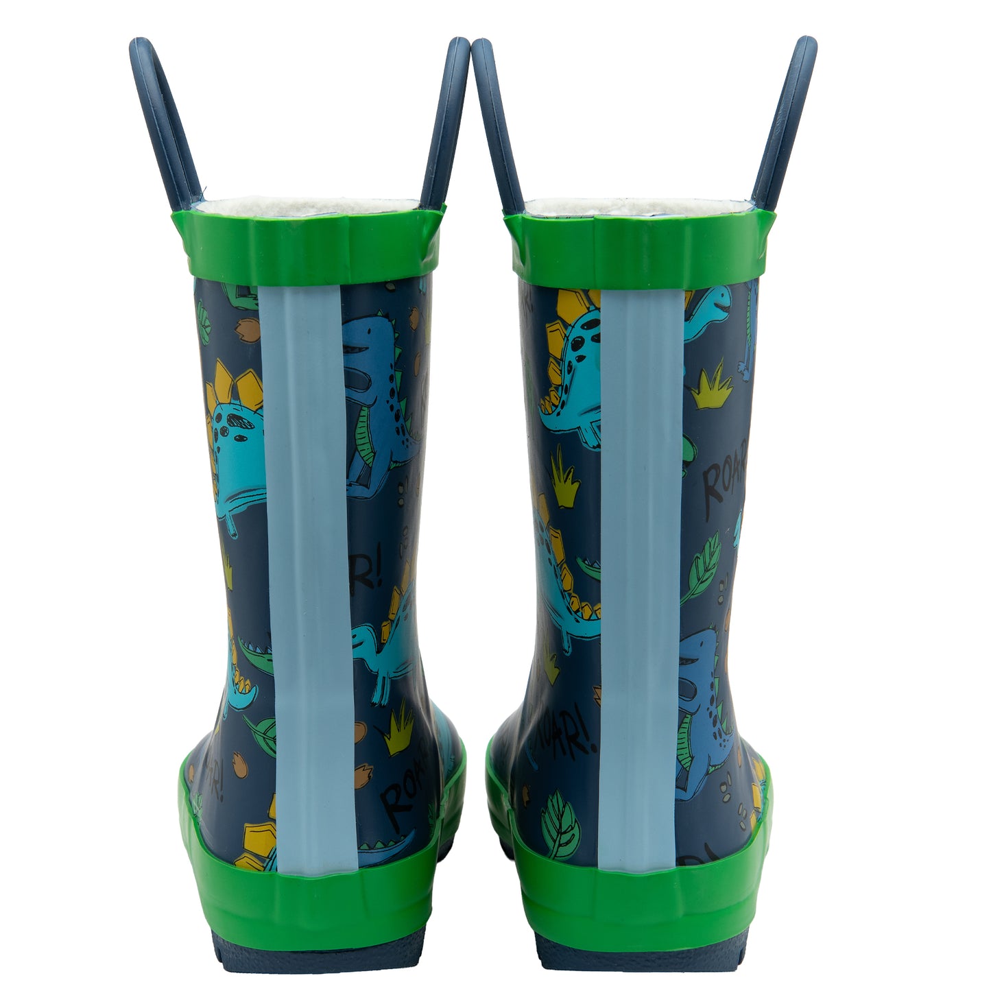 NorthSole Kids Wellies Boys & Girls Childrens Rubber Wellington Boots With Easy Pull On Handles Fleece Lined - My Little Legends