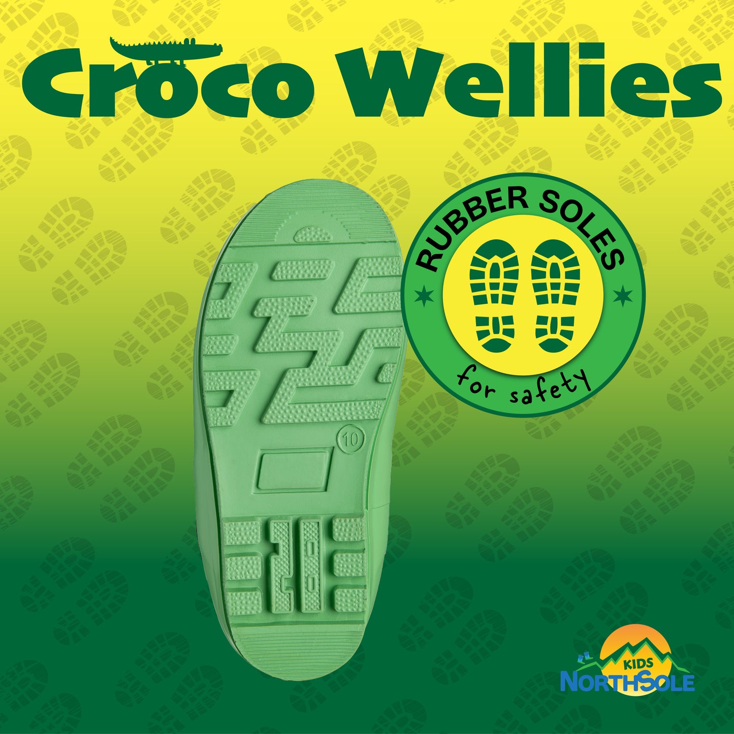 NorthSole Kids Wellies Boys & Girls Childrens Rubber Wellington Boots With Easy Pull On Handles Fleece Lined - My Little Legends