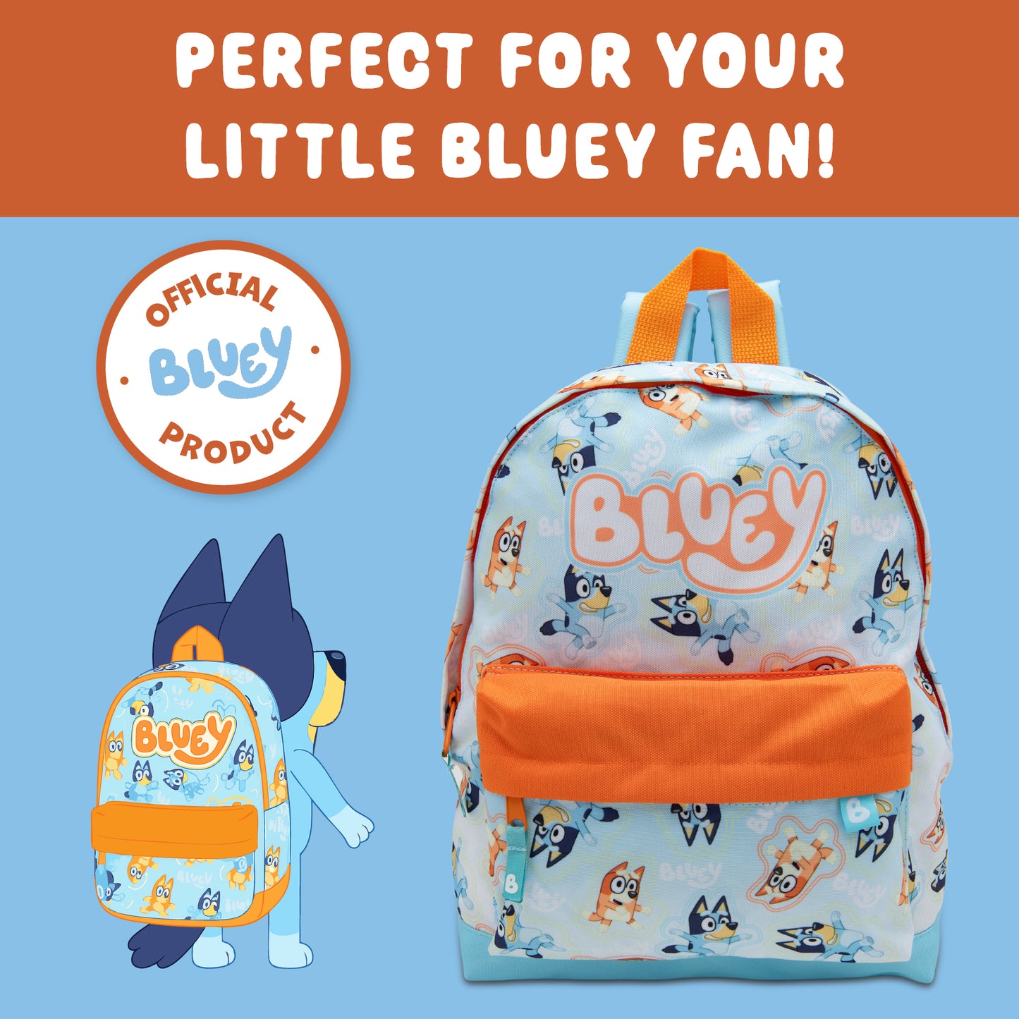 Bluey & Bingo Kids Backpack Preschool Childrens Bag Boys & Girls Nursery Rucksack With Front Pocket - My Little Legends