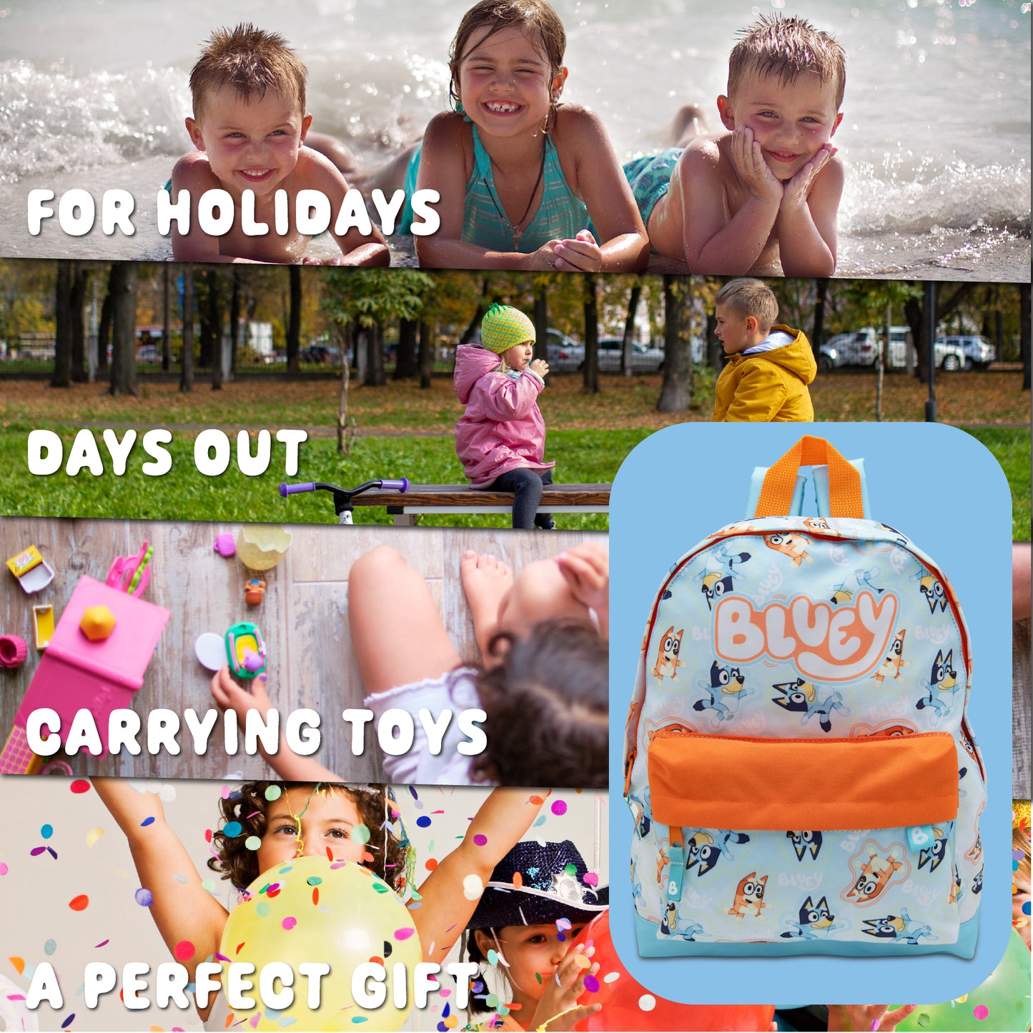 Bluey & Bingo Kids Backpack Preschool Childrens Bag Boys & Girls Nursery Rucksack With Front Pocket - My Little Legends