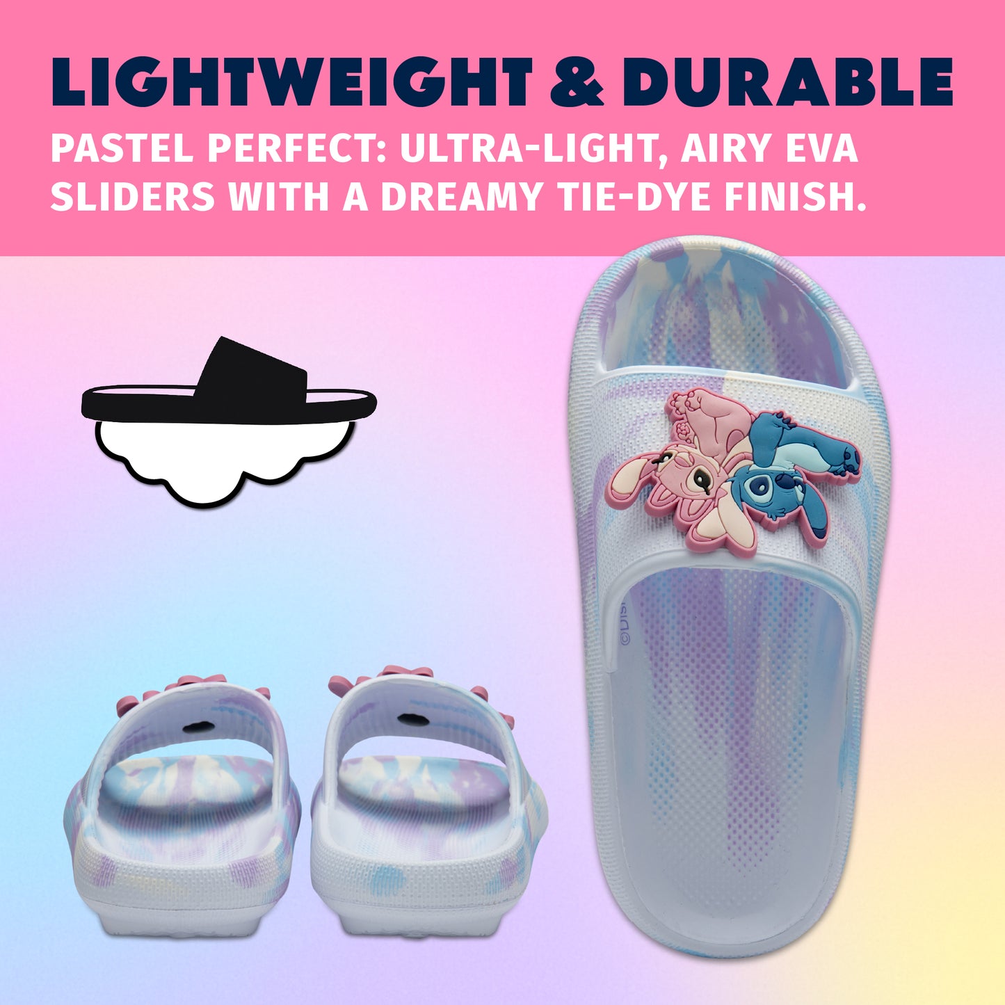 Disney Stitch Girls Sliders Kids Sandals Beach Or Pool Shoes For Children - My Little Legends