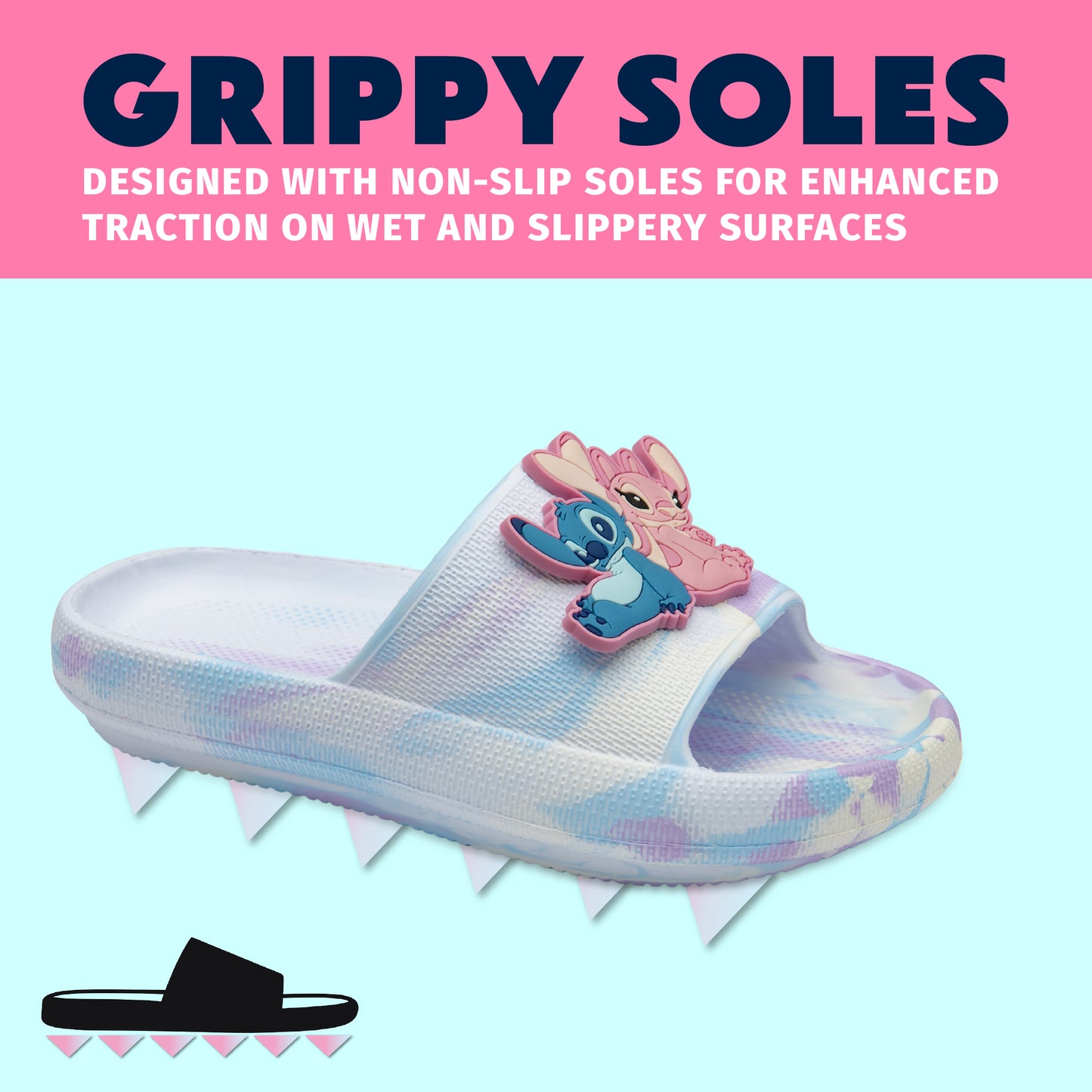 Disney Stitch Girls Sliders Kids Sandals Beach Or Pool Shoes For Children - My Little Legends