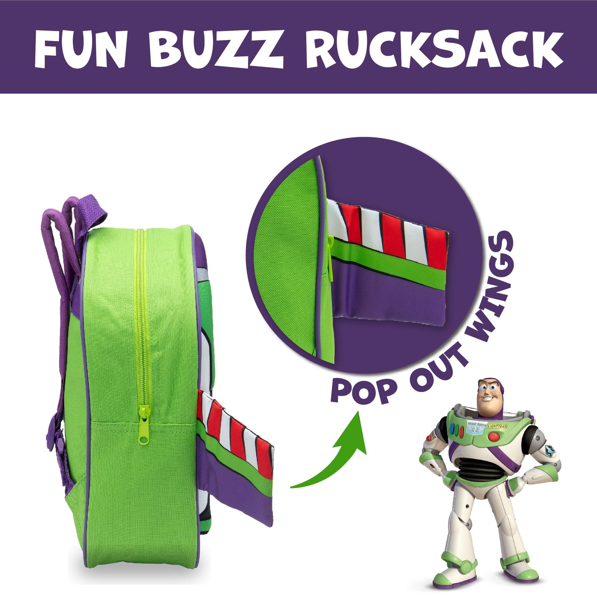 Disney Kids Backpack Toy Story Buzz Lightyear & Woody 3D Childrens School Bag Boys & Girls Rucksack - My Little Legends