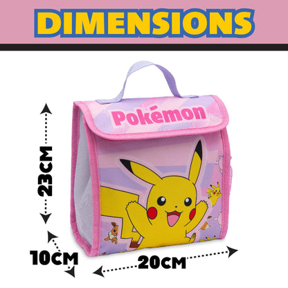 Pokémon Kids Lunch Bag Pikachu Girls Childrens Thermal Insulated School Nursery Lunchbag - My Little Legends