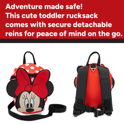 Disney Toddler Backpack with Reins, Minnie Mouse Backpack Reins for Kids, Child Harness Toddler Reins 1-3 Years - Red - My Little Legends