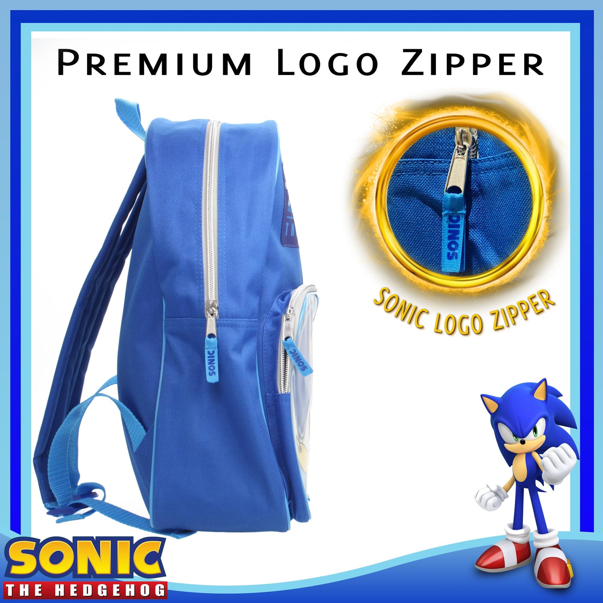 Sonic The Hedgehog Explosion Lenticular Backpack for School Large Travel Holiday Kids Bag Gift for Boys Girls, Blue - My Little Legends