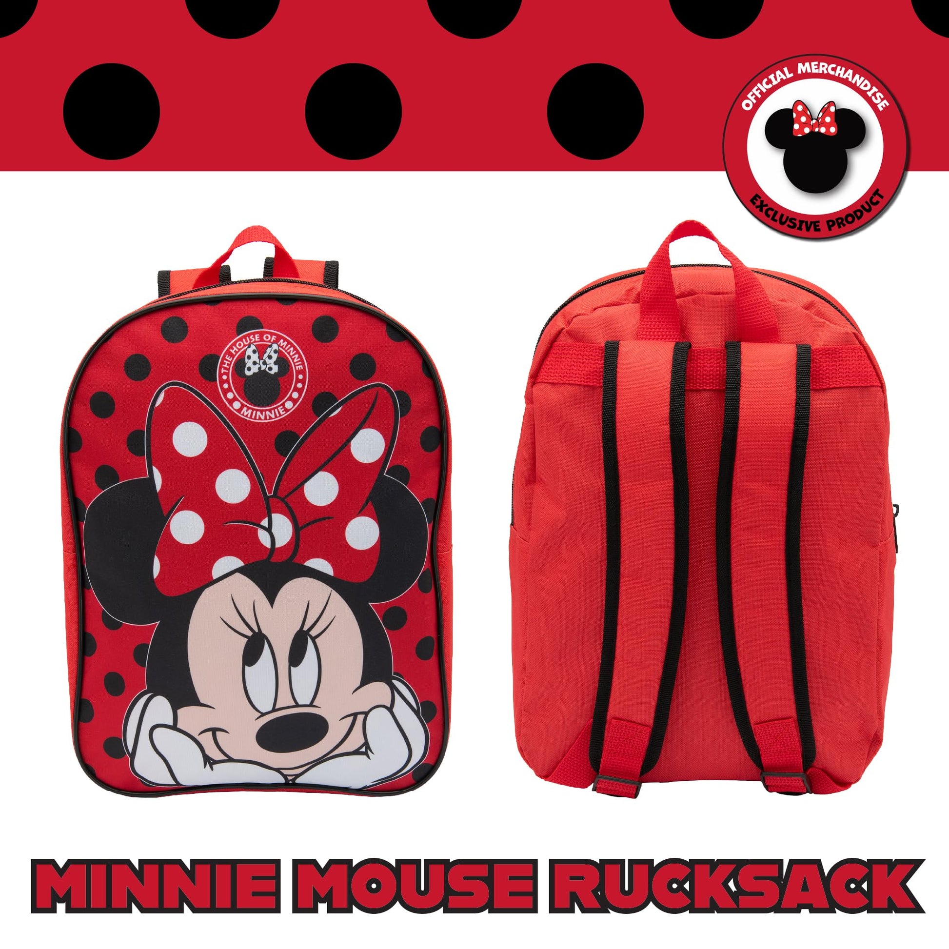 Disney Minnie Mouse Girls Backpack Kids School Bag Nursery Rucksack Lunch Book Bag - My Little Legends