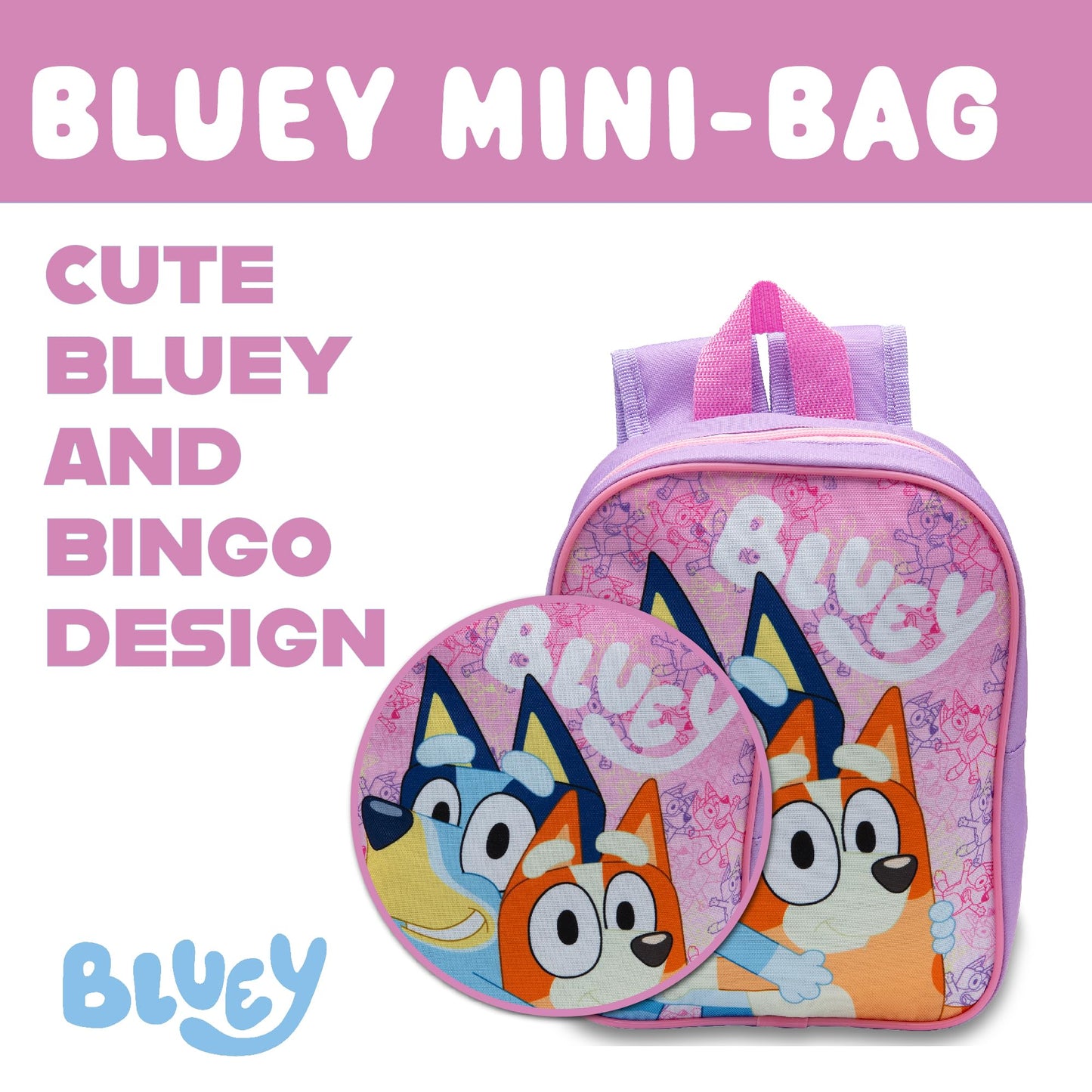 Bluey Kids Backpack Preschool Bag Toddlers Girls Boys Mini Nursery Rucksack - Ages 1-3 years - My Little Legends