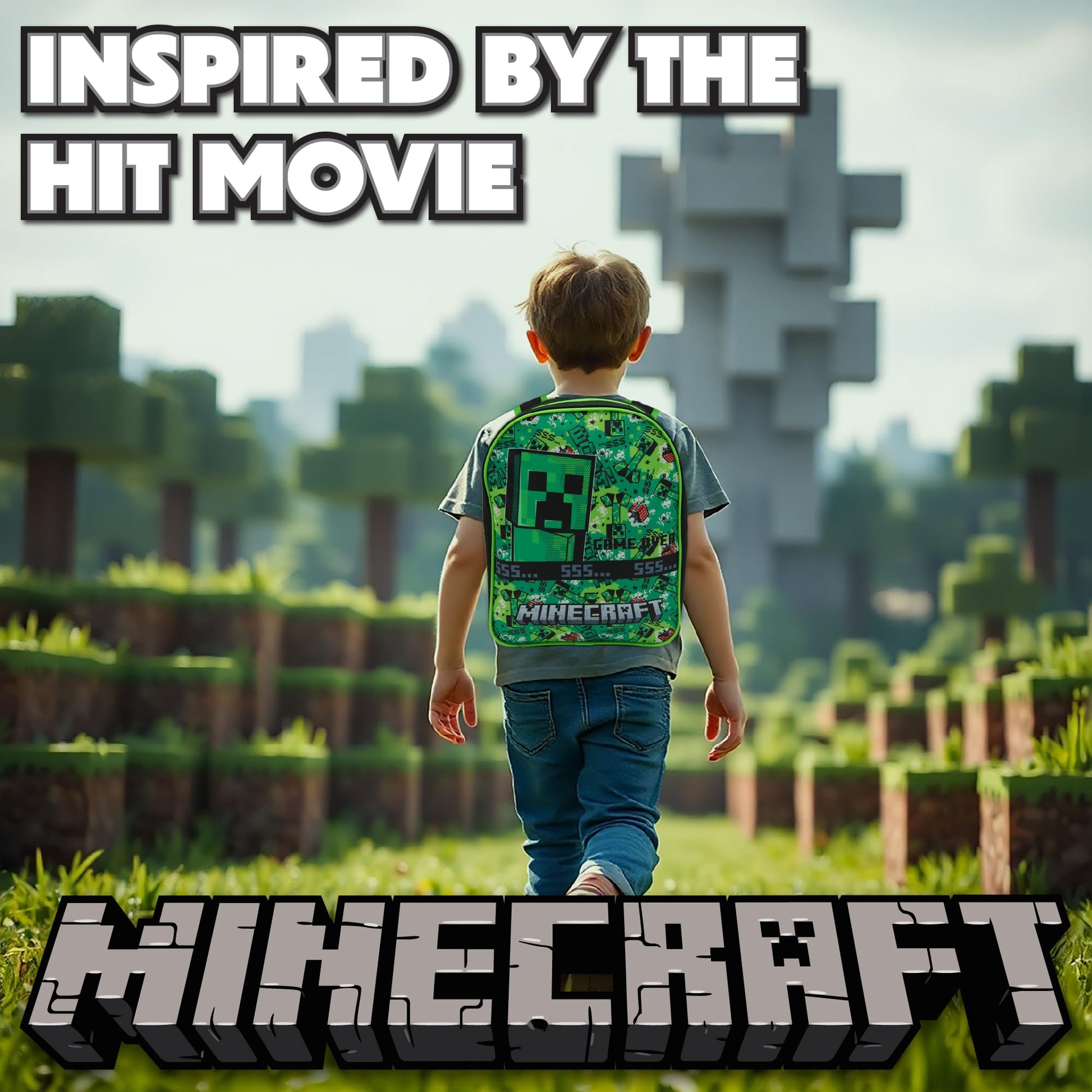 Minecraft Kids Backpack Childrens School Bag with Creeper & TNT Design Print Boys Nursery Rucksack - My Little Legends