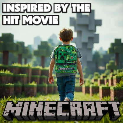 Minecraft Kids Backpack Childrens School Bag with Creeper & TNT Design Print Boys Nursery Rucksack - My Little Legends