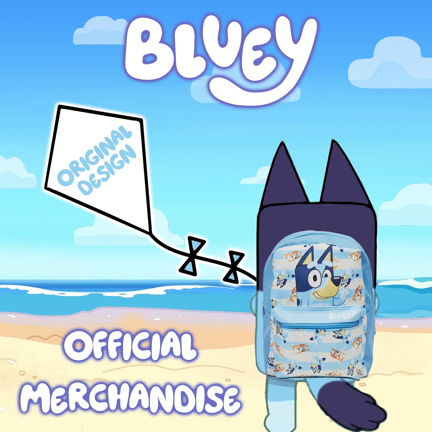 Bluey & Bingo Kids Backpack Lunch Bag Pencil Case & Water Bottle Set Childrens Nursery Rucksack - My Little Legends