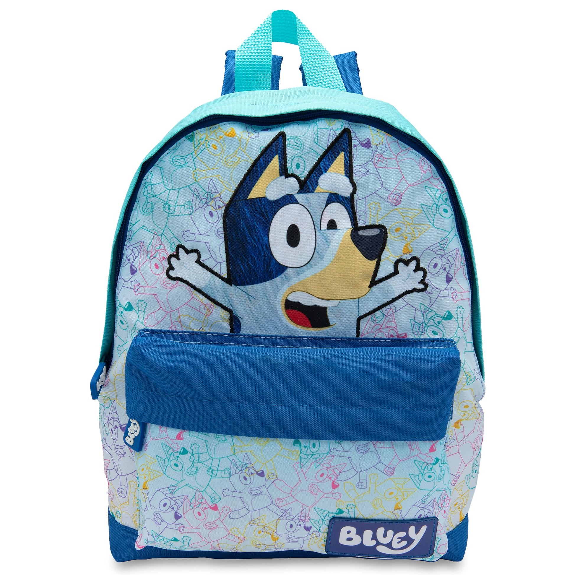 Bluey Kids Backpack Preschool Childrens Bag Boys & Girls Nursery Rucksack With Front Pocket - Blue - My Little Legends