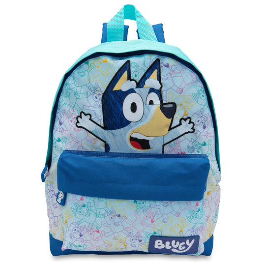 Bluey Kids Backpack Preschool Childrens Bag Boys & Girls Nursery Rucksack With Front Pocket - Blue - My Little Legends