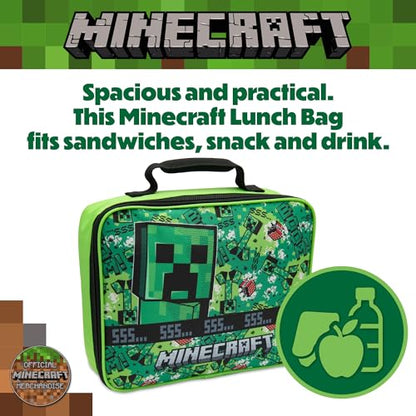 Minecraft Kids Lunch Bag with Insulated Lining Childrens School Lunchbag Cool Box - My Little Legends