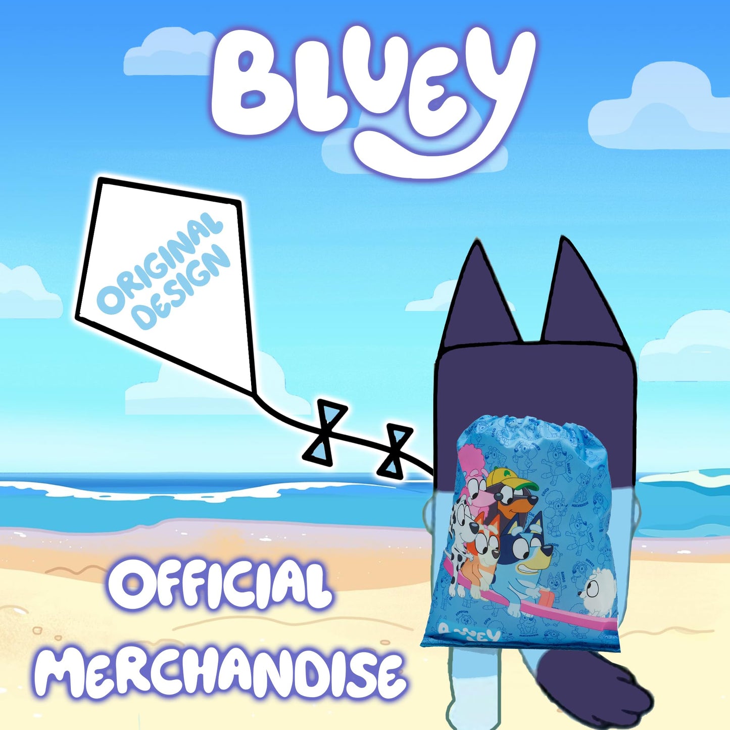 Bluey & Friends Drawstring Bag Kids PE Kit Gym Swim Bag For Boys & Girls School Trainer School Backpack - My Little Legends