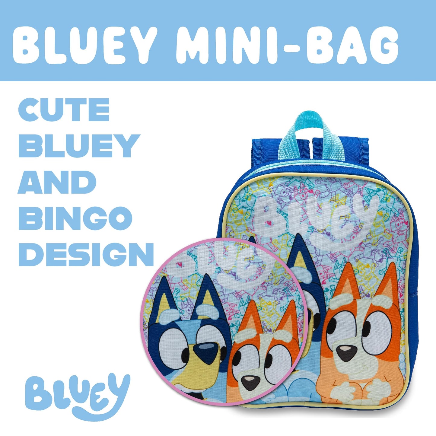 Bluey Kids Backpack Preschool Bag Toddlers Girls Boys Mini Nursery Rucksack - Ages 1-3 years - My Little Legends
