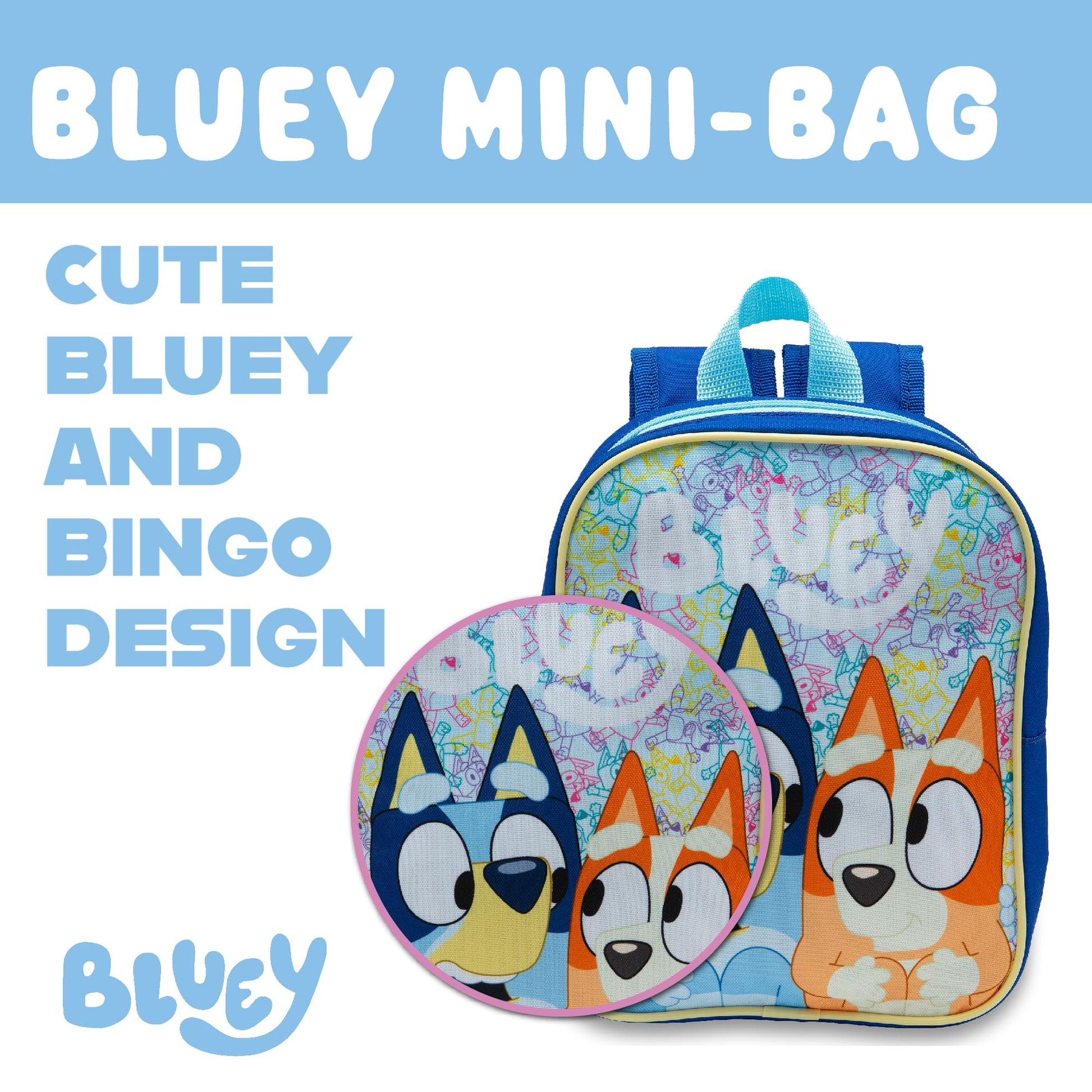 Bluey Kids Backpack Preschool Bag Toddlers Girls Boys Mini Nursery Rucksack - Ages 1-3 years - My Little Legends