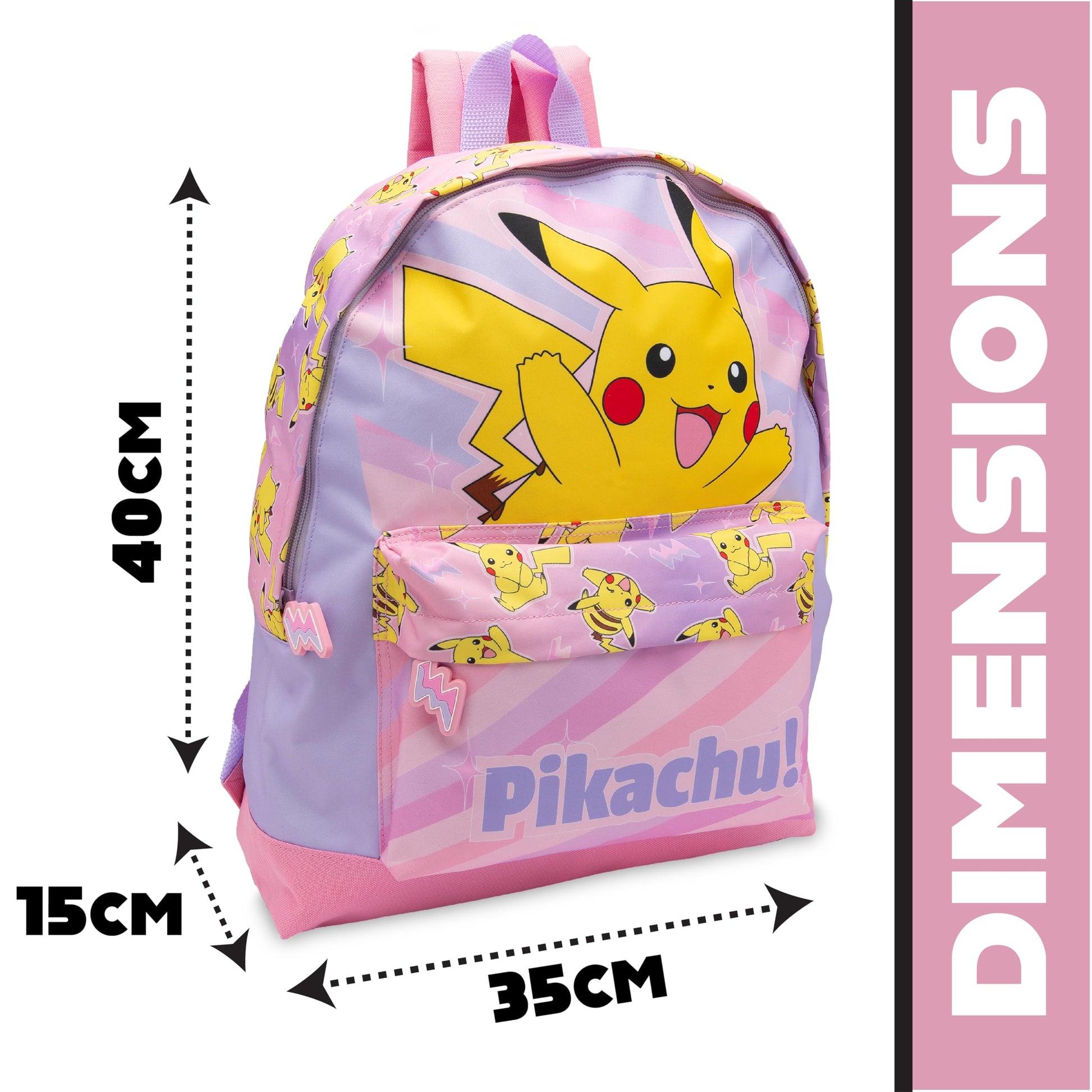 Pokemon Backpack Kids School Bag Childrens Rucksack Girls Pikachu Print Pink - My Little Legends