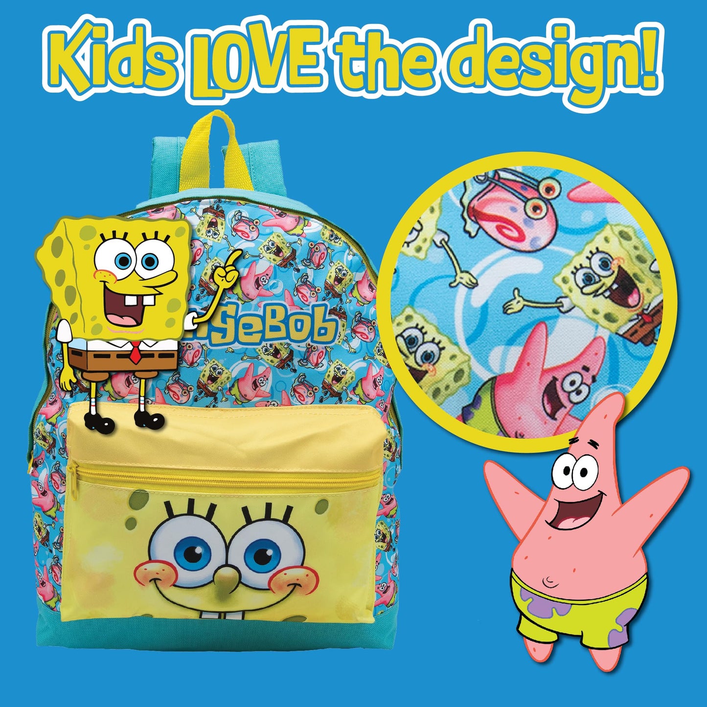 SPONGEBOB SQUAREPANTS Childrens Backpack Kids School Bag Travel Sports PE Rucksack - My Little Legends