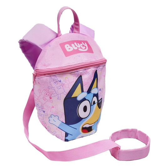 Bluey Kids Girls Backpack with Reins & Harness Toddler Bag Ages 1-4 Years - Pink - My Little Legends