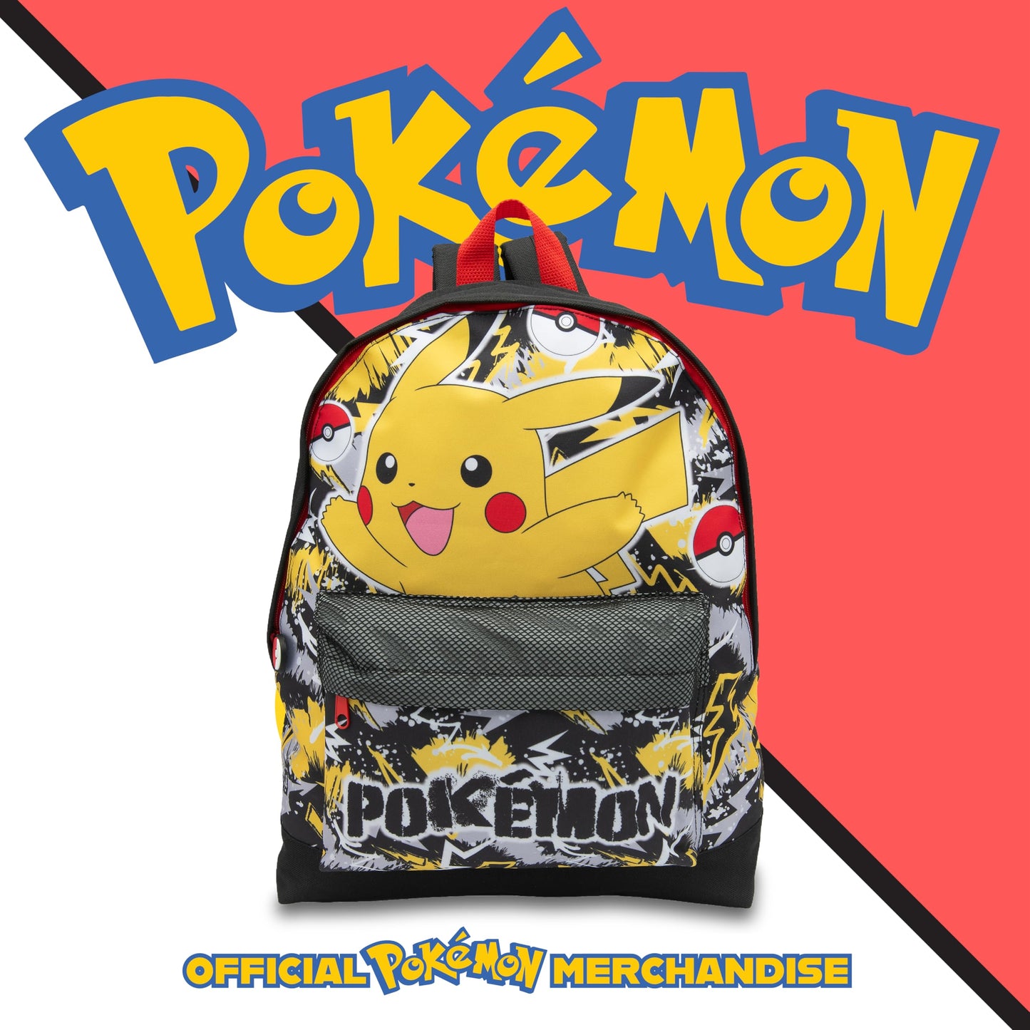 Pokemon Backpack Kids School Bag Childrens Rucksack Girls & Boys Pikachu Print Black - My Little Legends