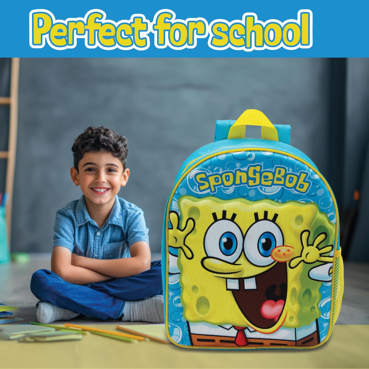 SPONGEBOB SQUAREPANTS Childrens 3D Backpack Kids School Bag Travel Lunch Rucksack - My Little Legends