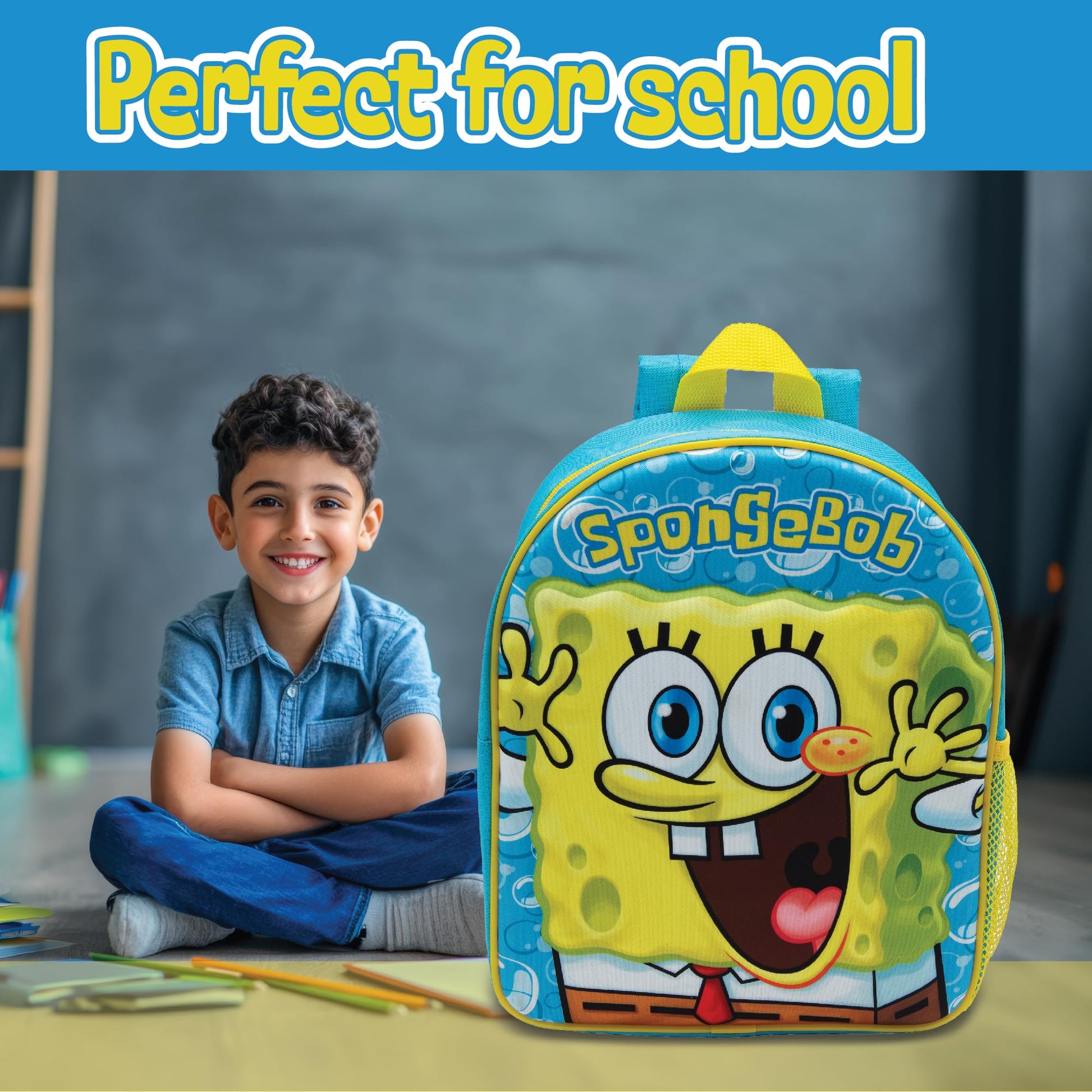 SPONGEBOB SQUAREPANTS Childrens 3D Backpack Kids School Bag Travel Lunch Rucksack - My Little Legends