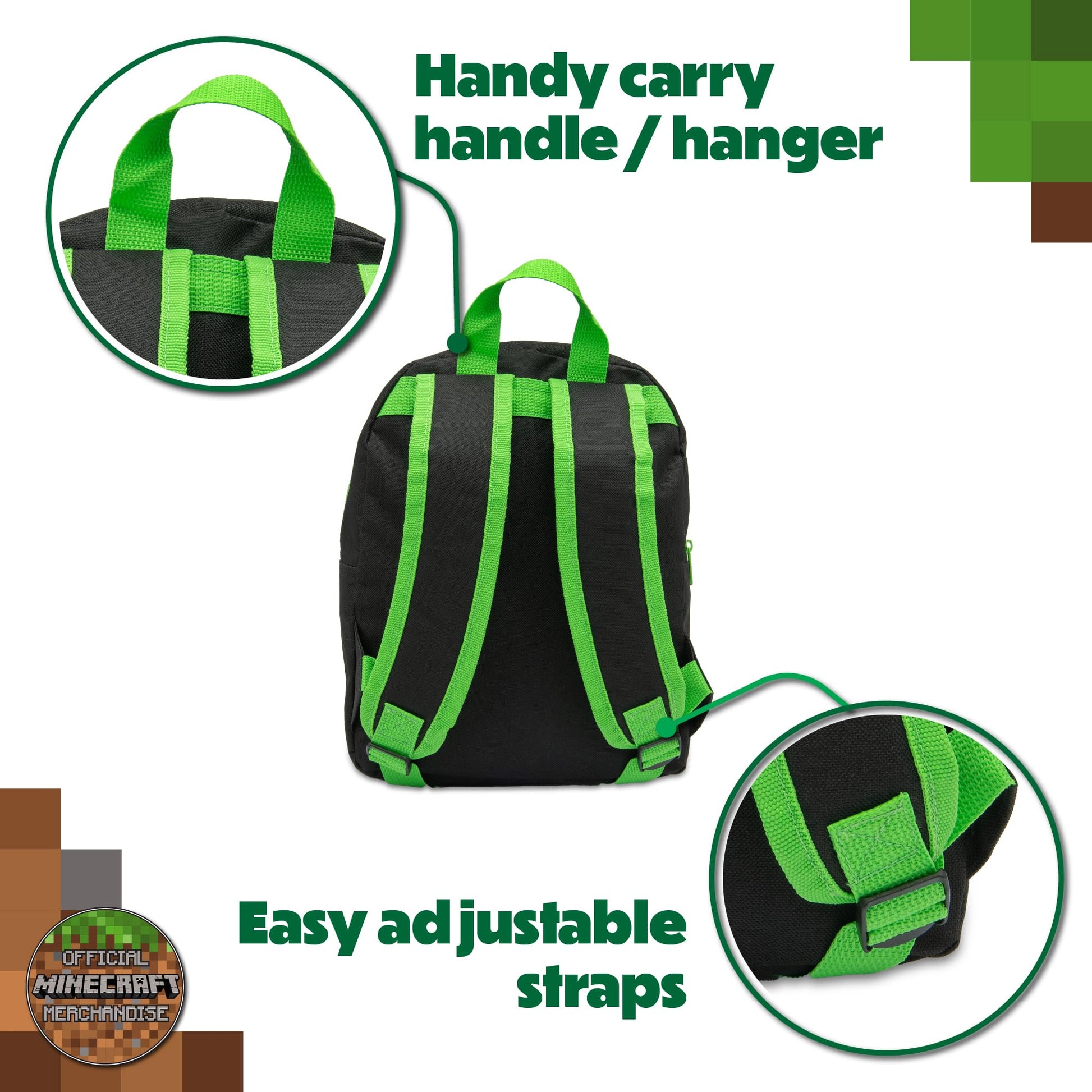 Minecraft Kids Backpack Childrens School Bag with Creeper & TNT Design Print Boys Nursery Rucksack - My Little Legends