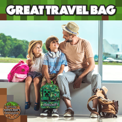 Minecraft Kids Backpack Childrens School Bag with Creeper & TNT Design Print Boys Nursery Rucksack - My Little Legends