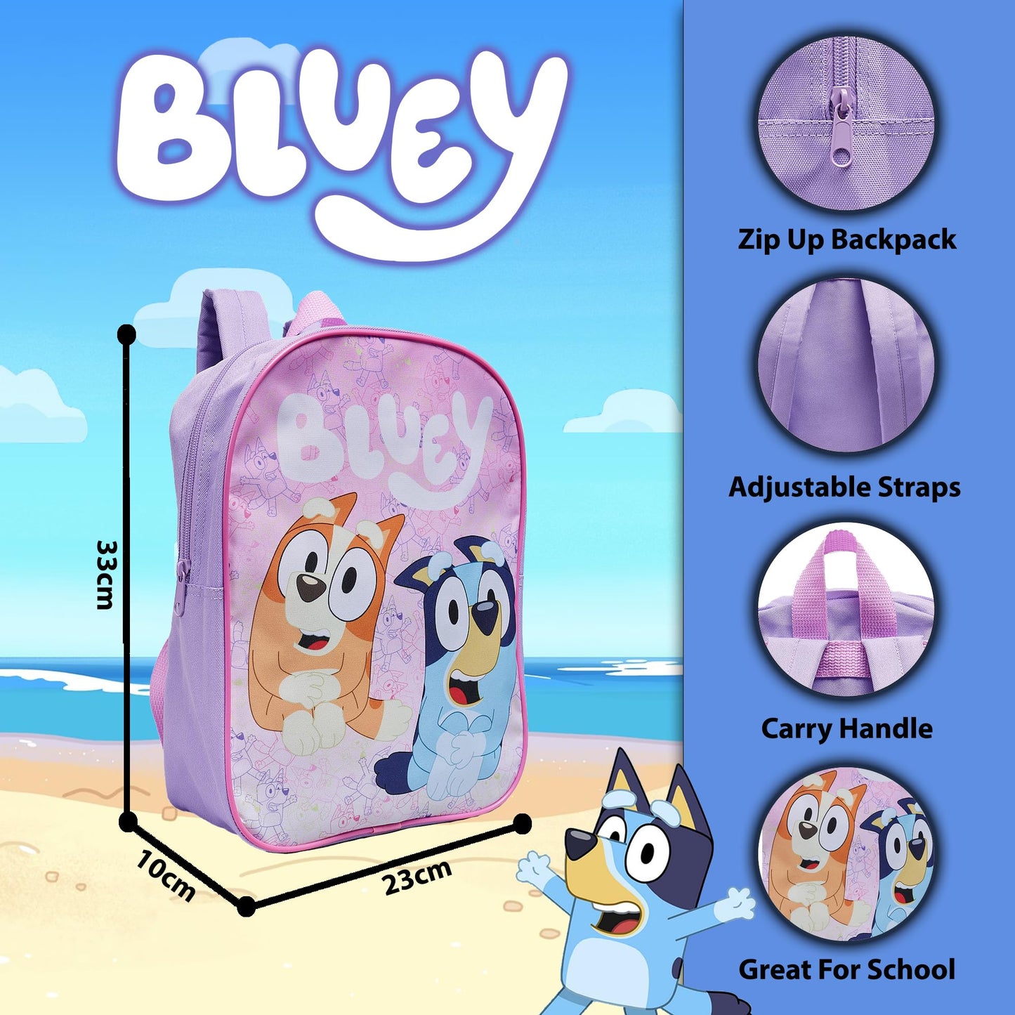 Bluey & Bingo Backpack Kids School Bag Childrens Boys & Girls Nursery Rucksack - My Little Legends