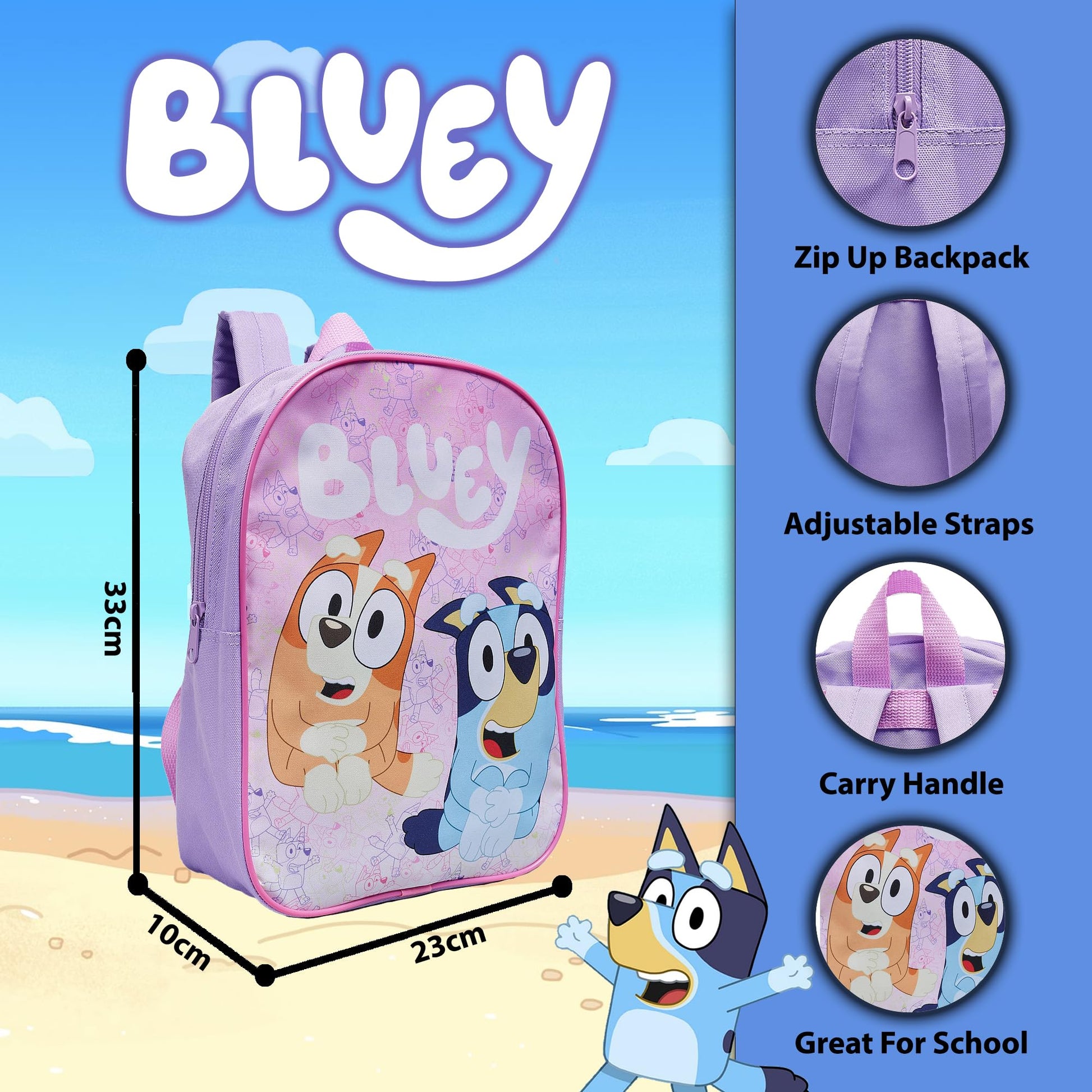 Bluey & Bingo Backpack Kids School Bag Childrens Boys & Girls Nursery Rucksack - My Little Legends