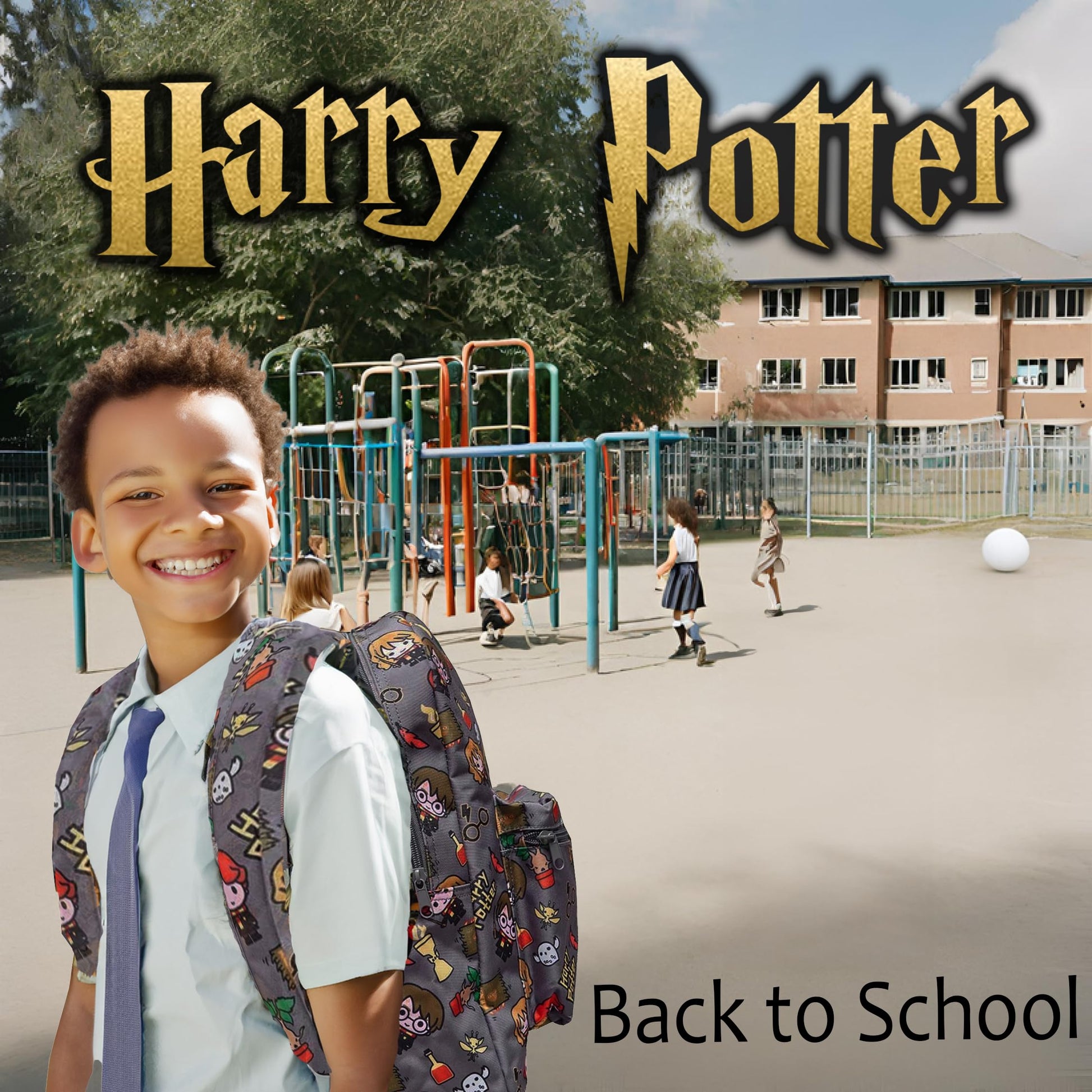 Harry Potter School Bag Backpack Girls Boys School Rucksack Chibi Character Print - My Little Legends