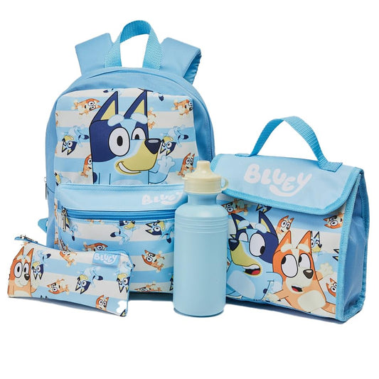 Bluey & Bingo Kids Backpack Lunch Bag Pencil Case & Water Bottle Set Childrens Nursery Rucksack - My Little Legends
