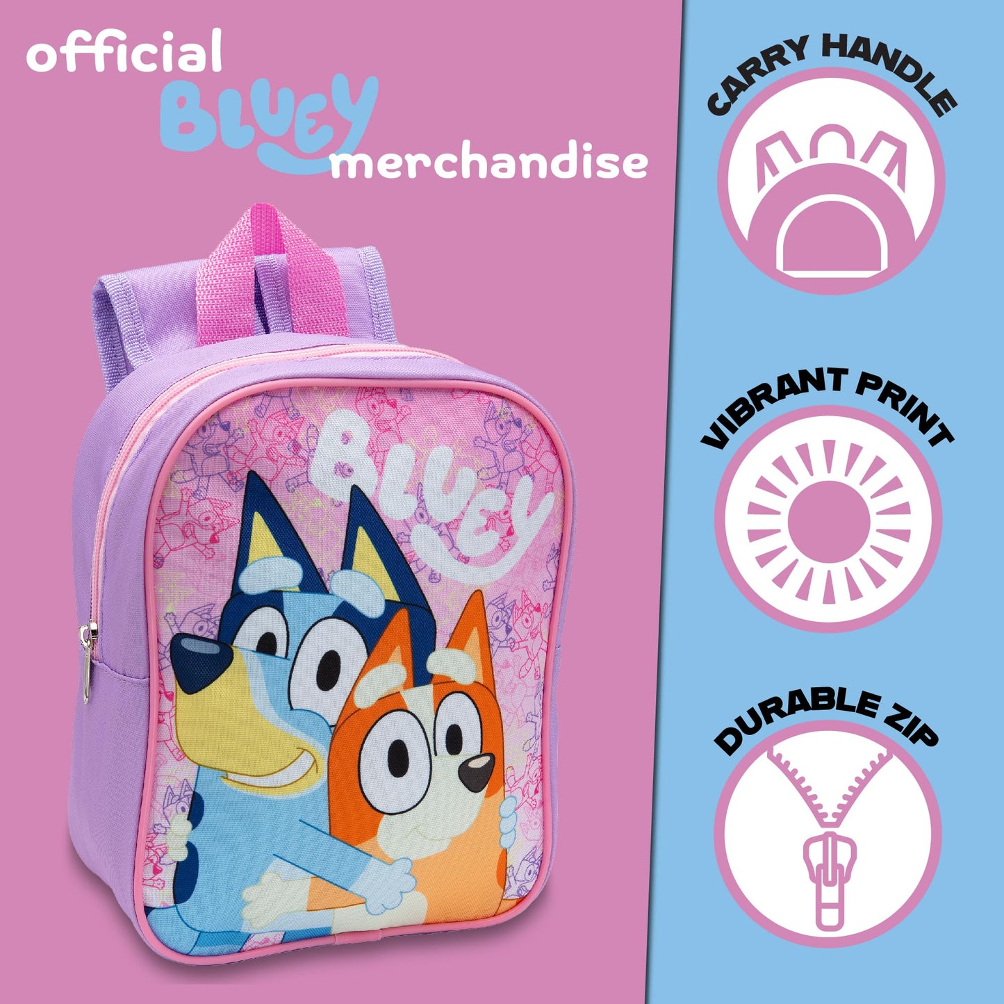 Bluey Kids Backpack Preschool Bag Toddlers Girls Boys Mini Nursery Rucksack - Ages 1-3 years - My Little Legends