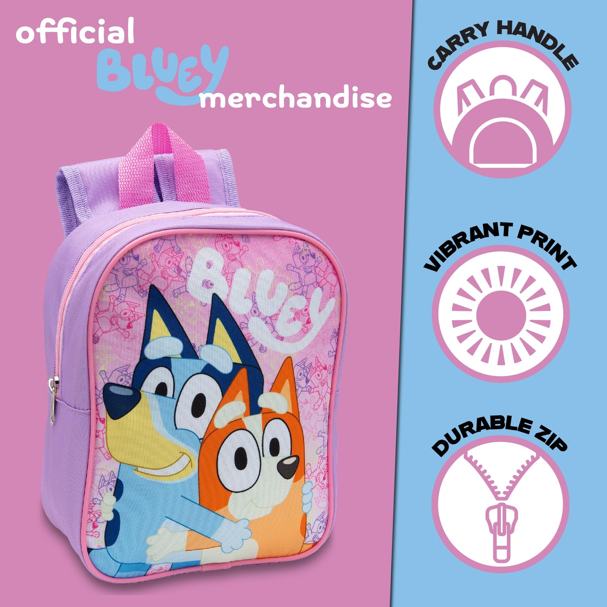 Bluey Kids Backpack Preschool Bag Toddlers Girls Boys Mini Nursery Rucksack - Ages 1-3 years - My Little Legends