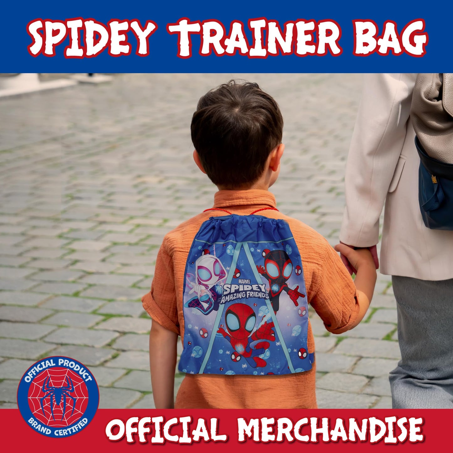 Marvel Spidey And His Amazing Friends Drawstring Bag Kids Spiderman PE Kit Gym Swim Bag School Trainer Childrens Travel - My Little Legends